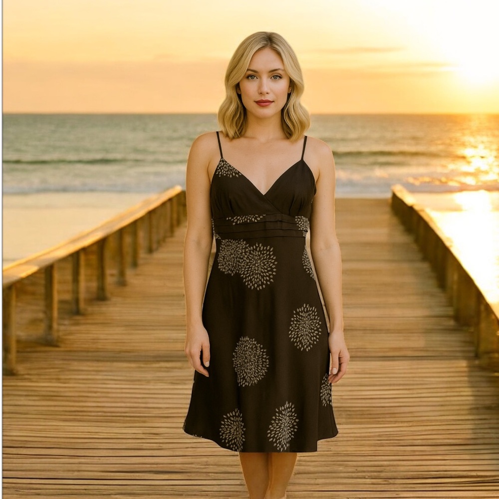 NWT Ann Taylor Size 6 Brown Spagetti Strap Dress
